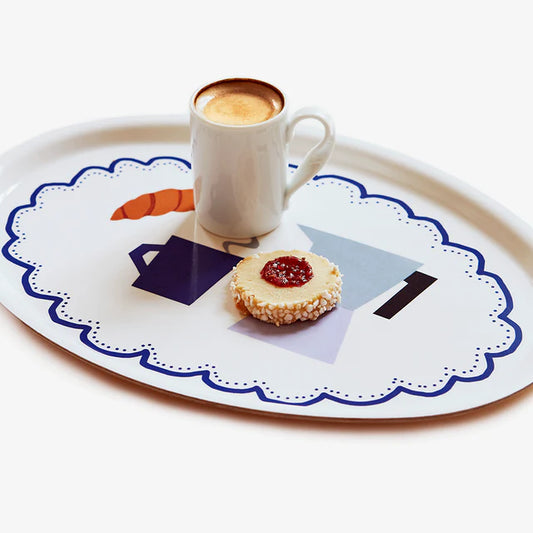 Coffee Time - Oval Serving Tray | BLU KAT