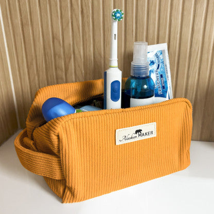 Toiletry bag corduroy willow - mustard | Alaskan Maker