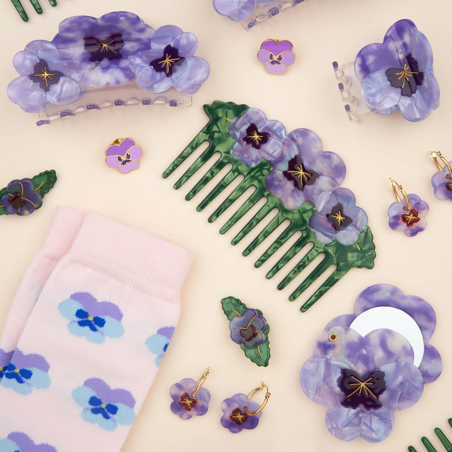 Trio Pansies - hair claw | Coucou Suzette