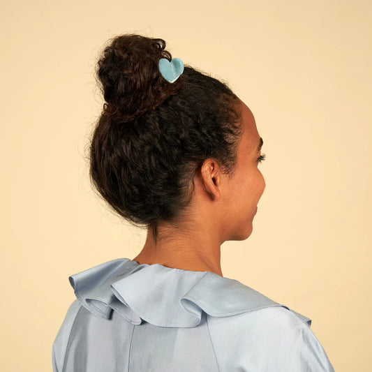 Blue heart mini hair clip - coucou suzette
