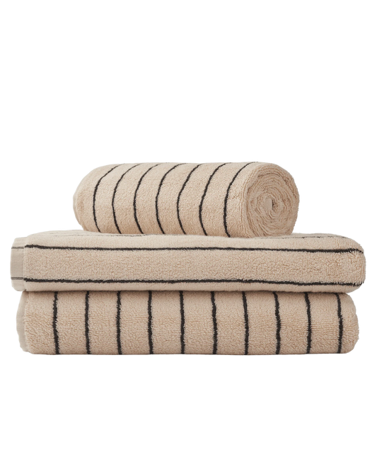 Naram guest towel - creme & ink | Bongusta - de inKijk