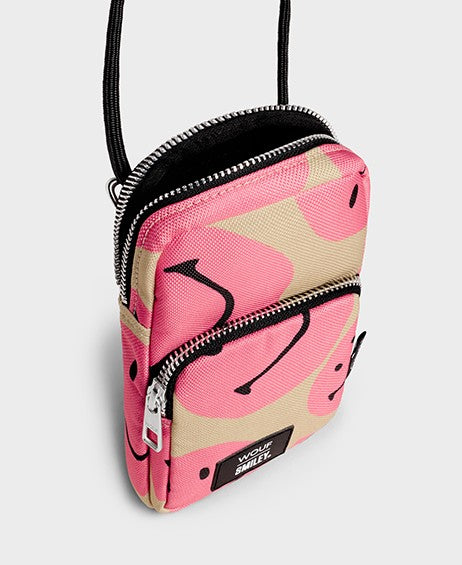 Crossbody phone bag - Smiley Pink | WOUF