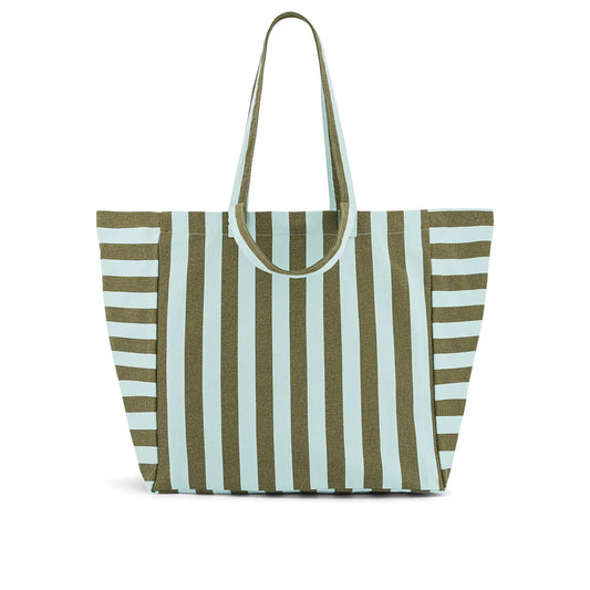 Tote bag - Elisa - Aqua/Olive Stripes | Rose in April - de inKijk