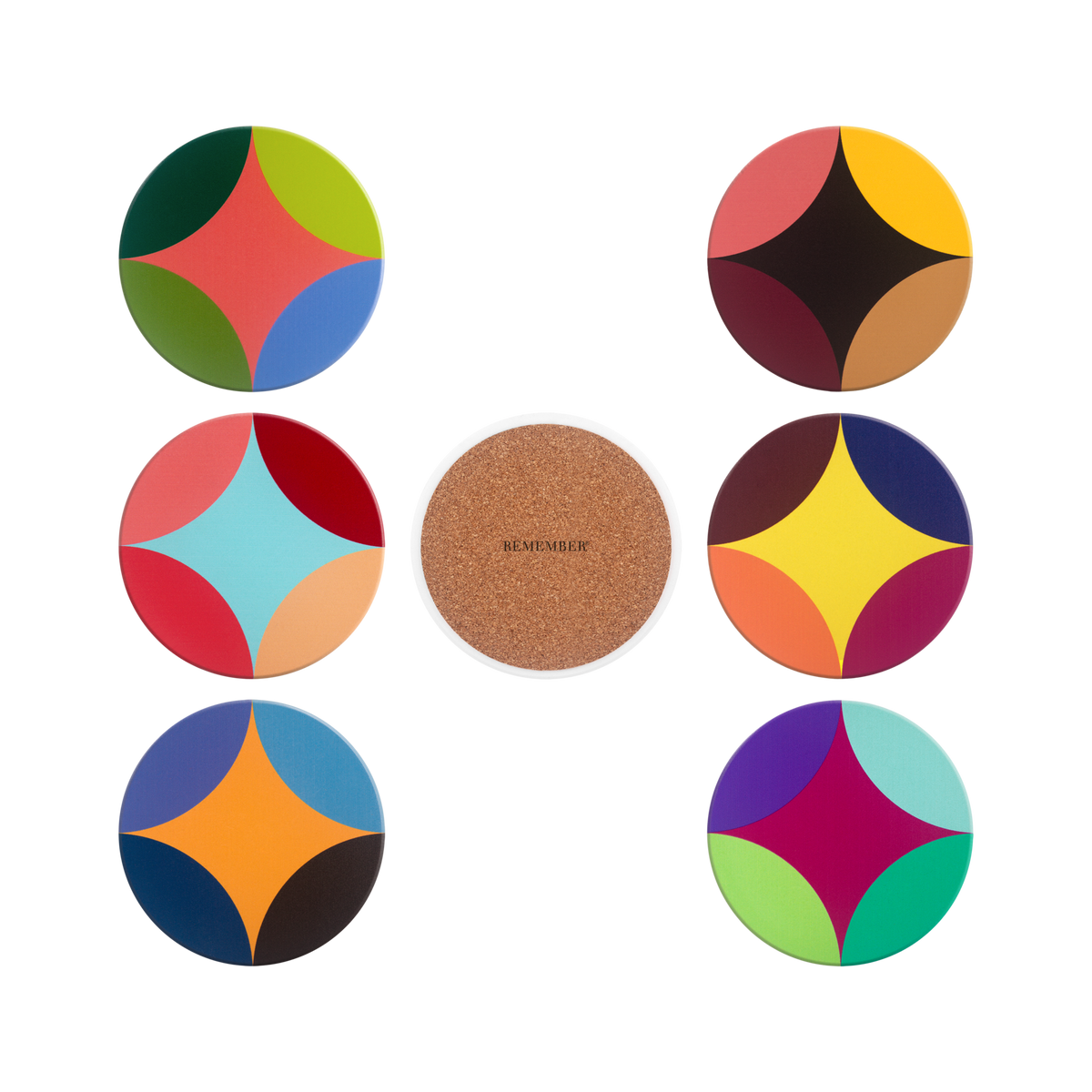 Ceramic Coasters - Rosetta - Set of 6 | Remember