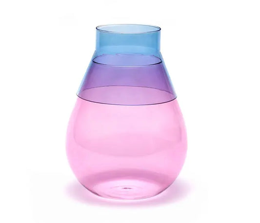 Two ways Vase - Pink base & Blue top | PELEGDESIGN