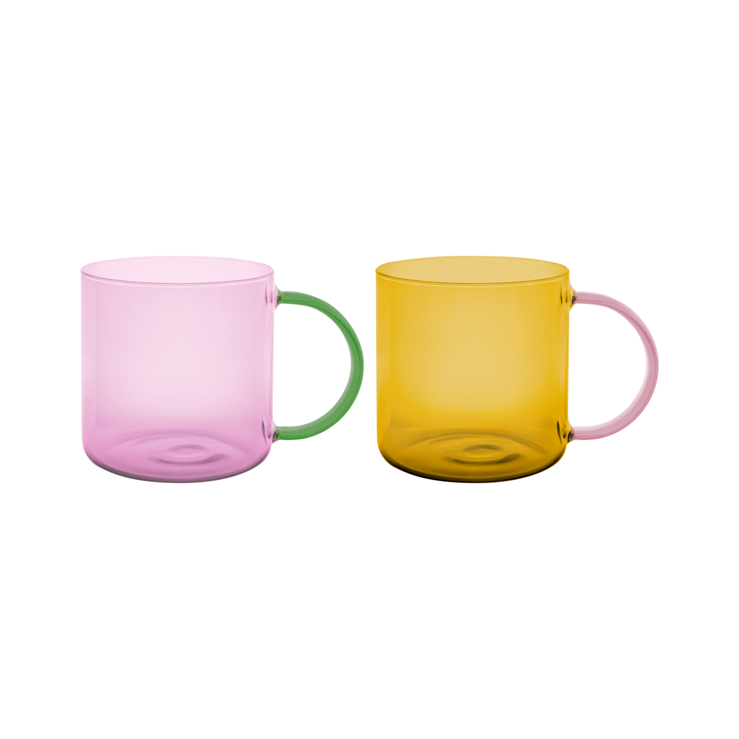 Glass mugs Fred - rosé/yellow - set of 2 | Remember