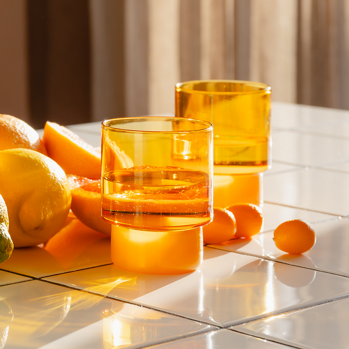 Drinkglazen Jill - Geel - set van 2 | Remember