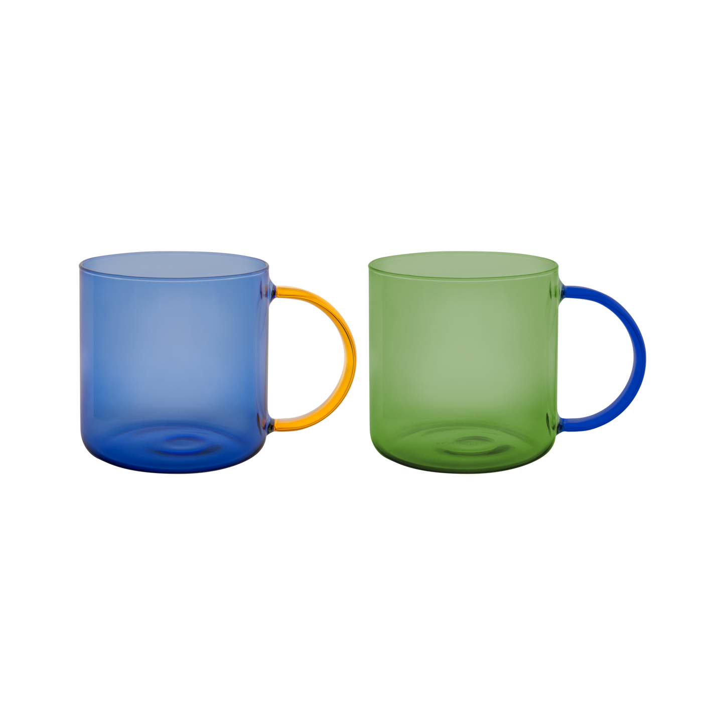 Glass mugs Fred - green/blue - set of 2 | Remember