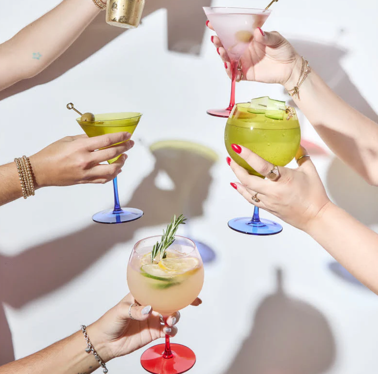 Charlie Copa Glass - set of 2 - Blush & Cherry | Here's How