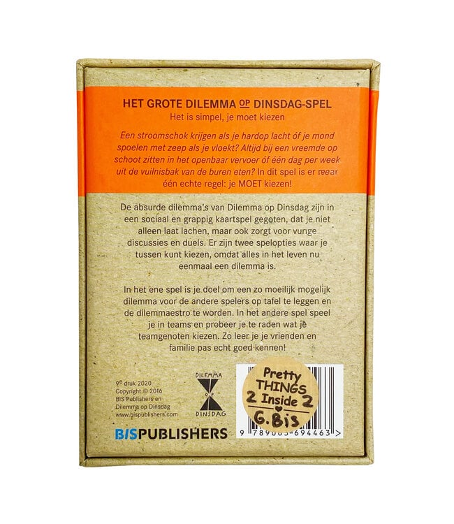 Het grote dilemma op dinsdag spel - de originele editie | BISpublishers - de inKijk