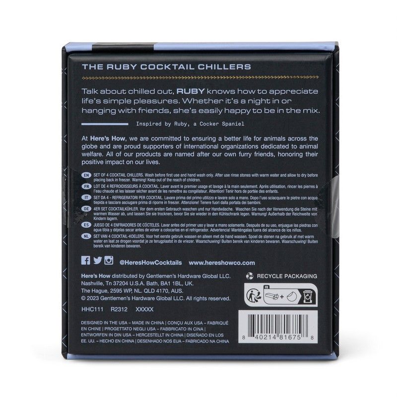 Ruby Cocktail Chillers - silver - set van 4 | Here's How - de inKijk