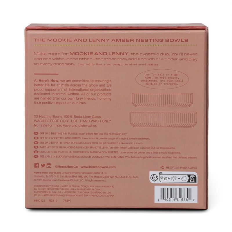 Mook + Lenny nesting rim bowls - amber - set van 2 | Here's How - de inKijk
