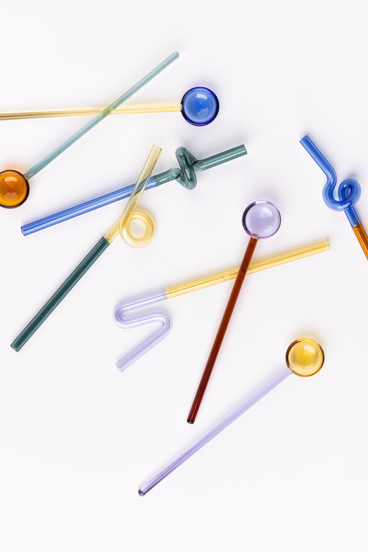 Straws Rainbow - Yellow/Green/Purple - Set van 2 | Tranquillo