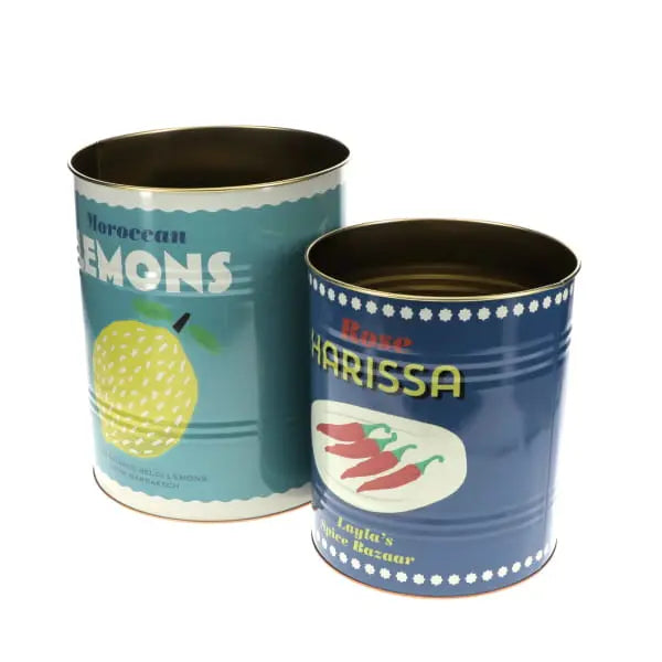 XL storage tins - set of 2 - lemons and harissa | Rex