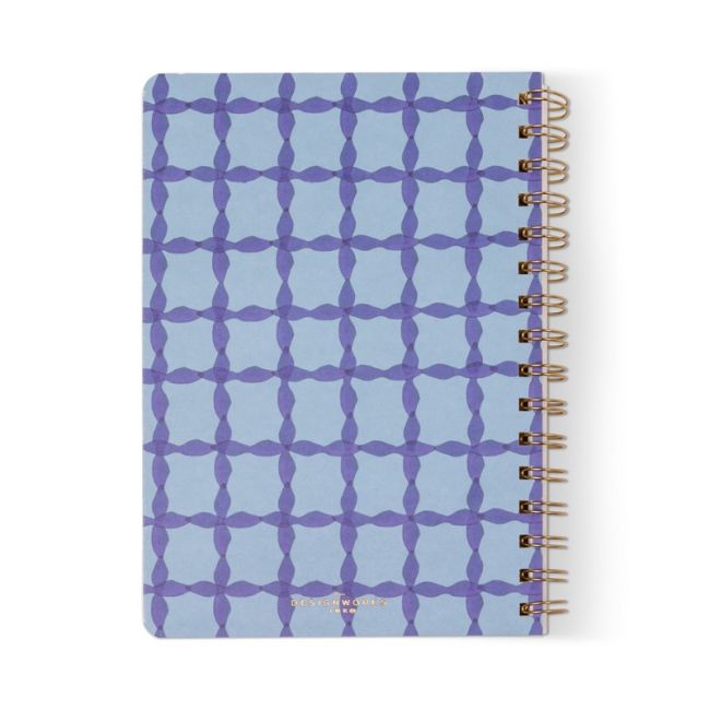 Tulip A5 Twin Wire Notebook - Blue Lattice | Designworks Ink