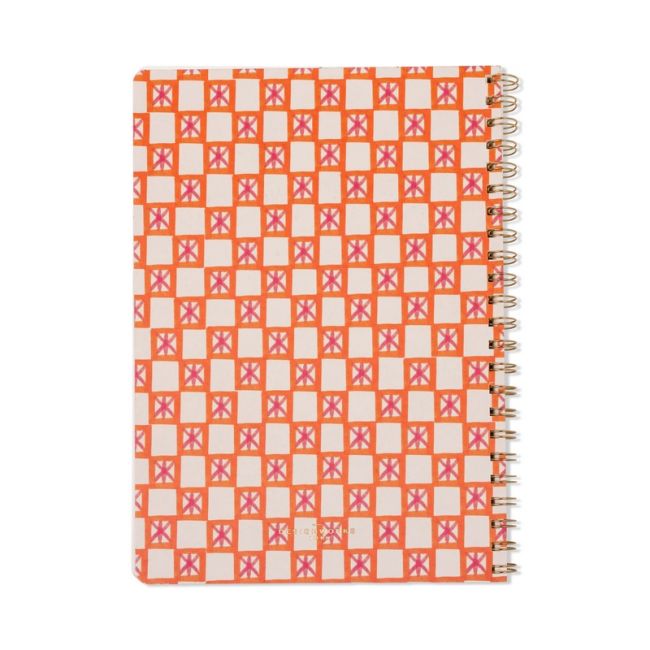 Tulip A4 Twin Wire Notebook - Orange Check | Designworks Ink