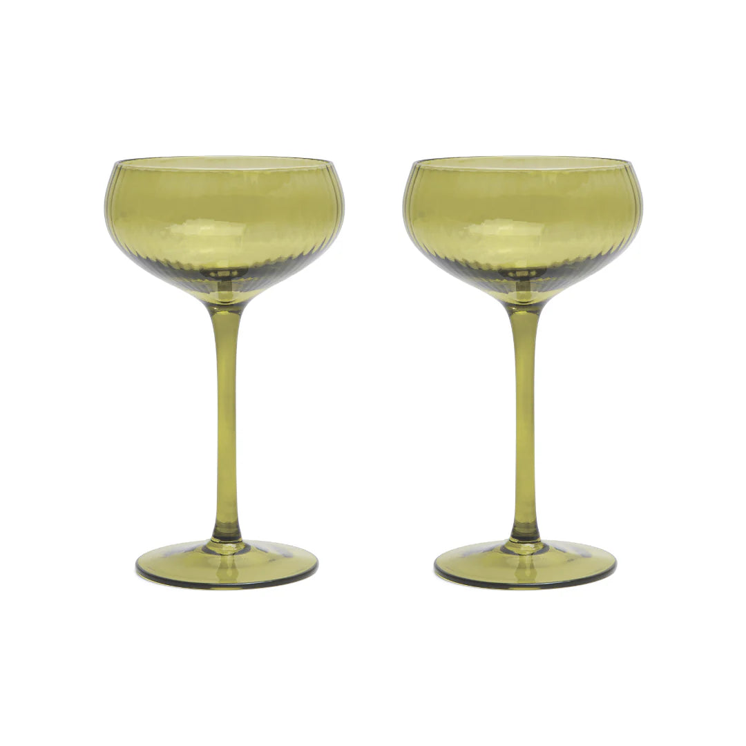Lou Coupe Glasses - Olive - set van 2 | Here's How - de inKijk