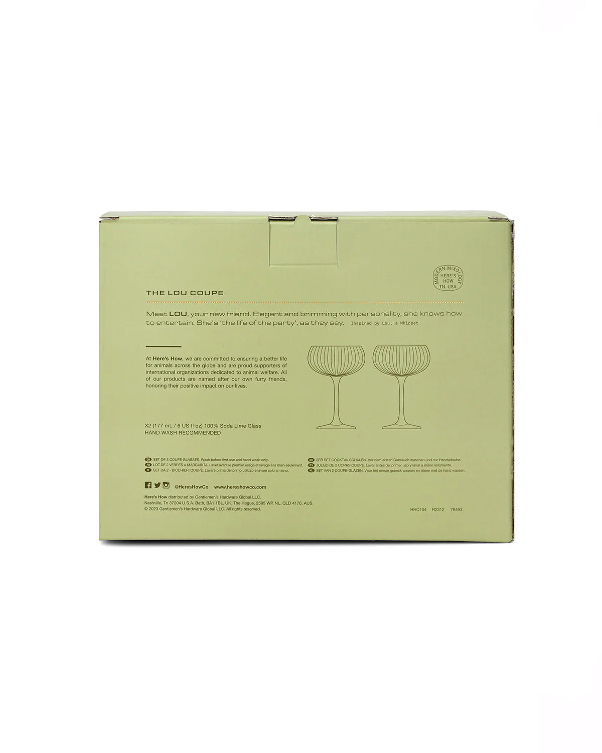 Lou Coupe Glasses - Olive - set van 2 | Here's How - de inKijk
