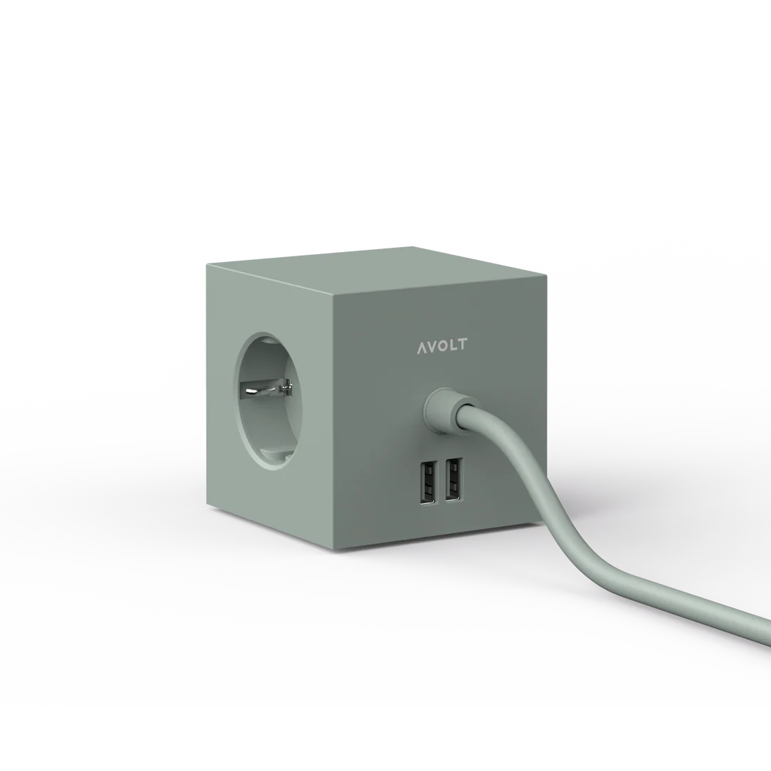 Square 1 stekkerdoos - oak green | Avolt