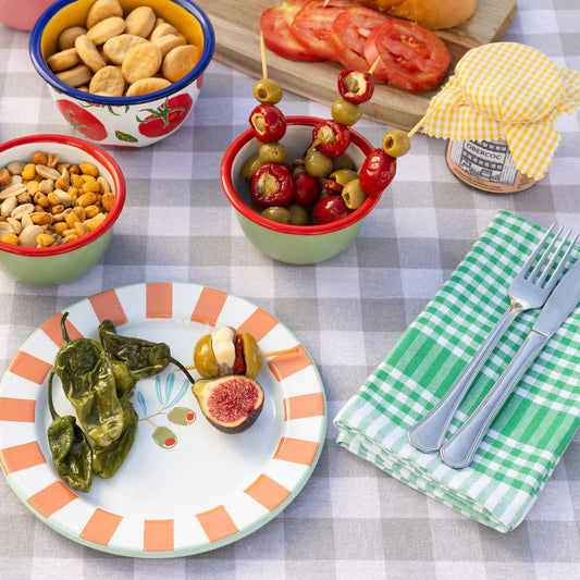 Olive enamel plate small | Talking Tables