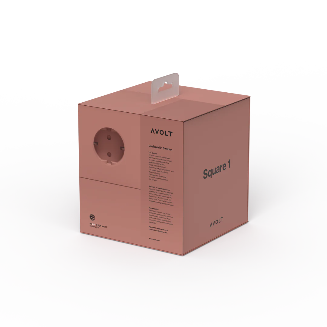 Square 1 stekkerdoos - old pink | Avolt - de inKijk