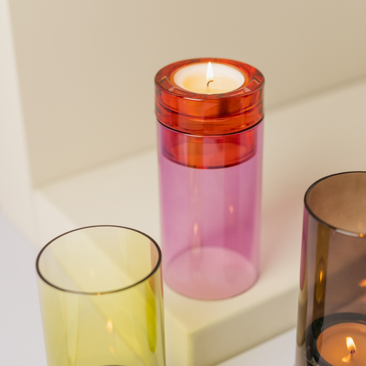 Glazen Theelichthouder - pink | Remember - de inKijk