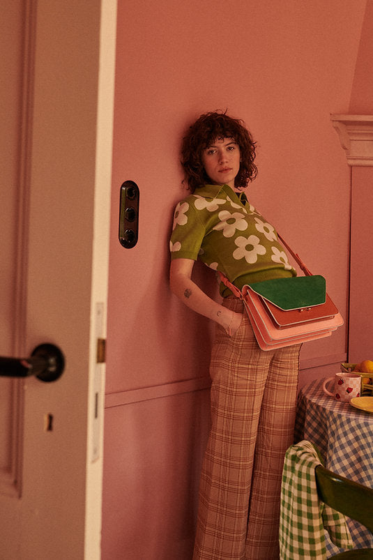 Satchel - coloré - french pink + croissant brown + paris green | Sticky Sis