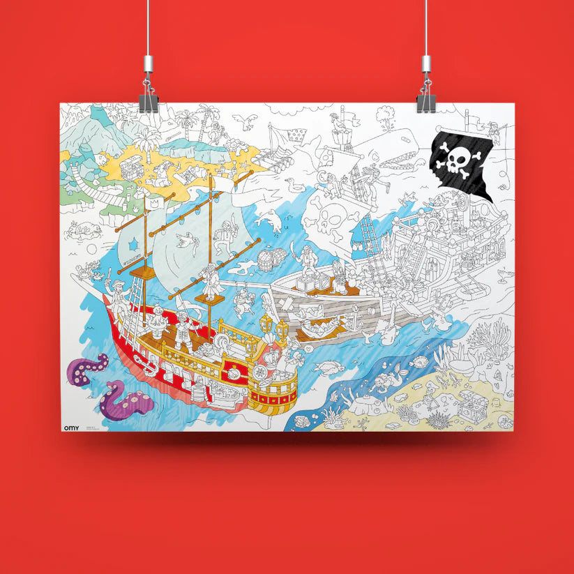 Pirates - Giant coloring poster | Omy - de inKijk