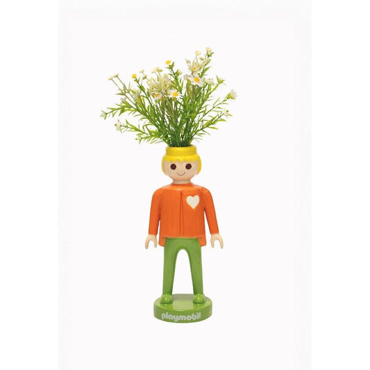 Ceramic Vase - Playmobil Men Orange - 25 cm | Blogodesign