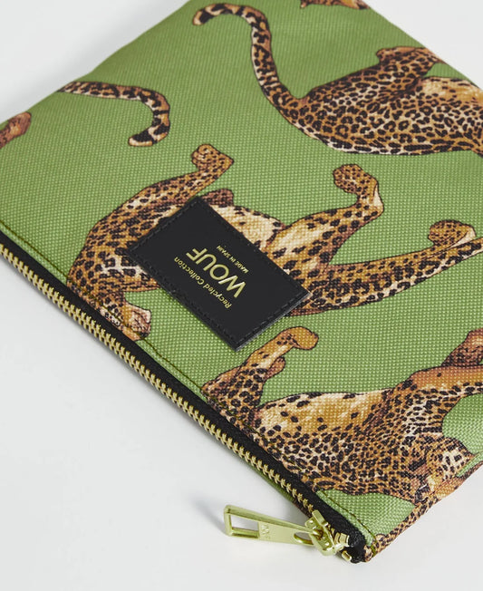 Olive leopard pouch | Wouf - de inKijk