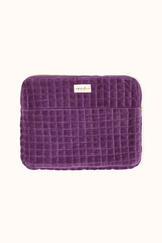 Pochette Ordinateur Ohos - Velours Lisse Mauve | Apaches