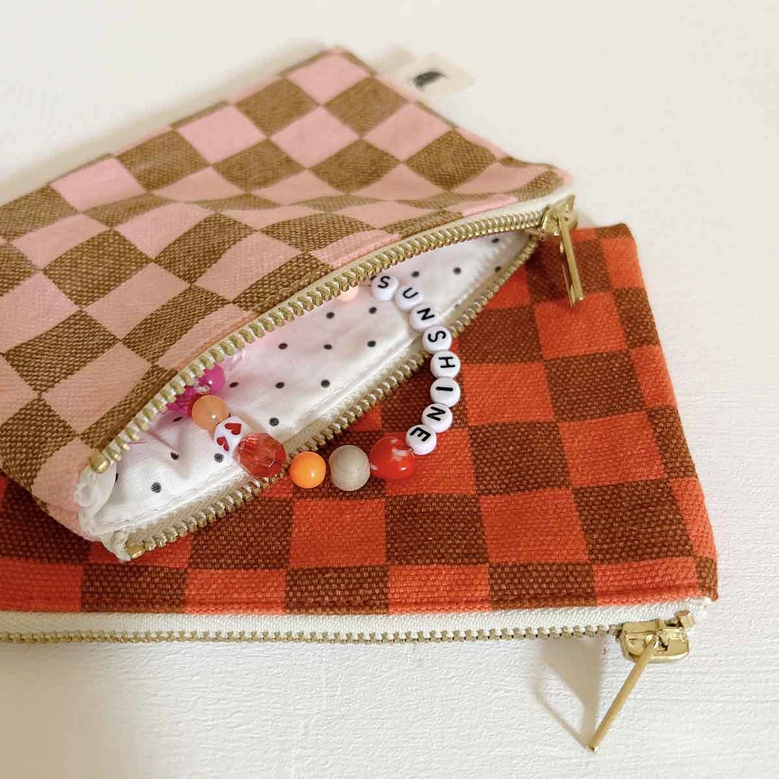 Purse - Marie - Strawberry Caramel Checkerboard | Rose in April