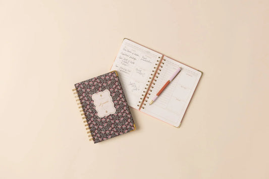 Undated Perpetual Planner - Burgundy Vintage Floral | Designworks Ink