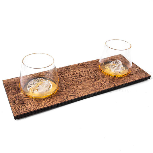 Wooden display for set of 2 whiskey glasses | Alaskan Maker