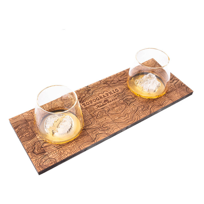 Wooden display for set of 2 whiskey glasses | Alaskan Maker
