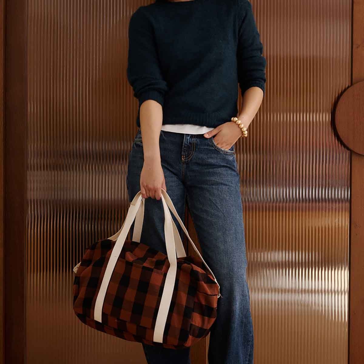 Bowling bag - Raphael - Big Vichy Ginger | Rose in April