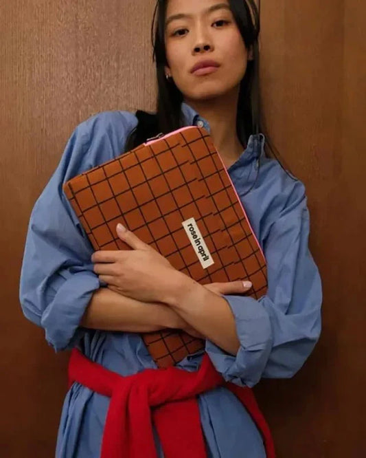 Laptop sleeve 13&14" - Octave - School Check Ginger | Rose in April