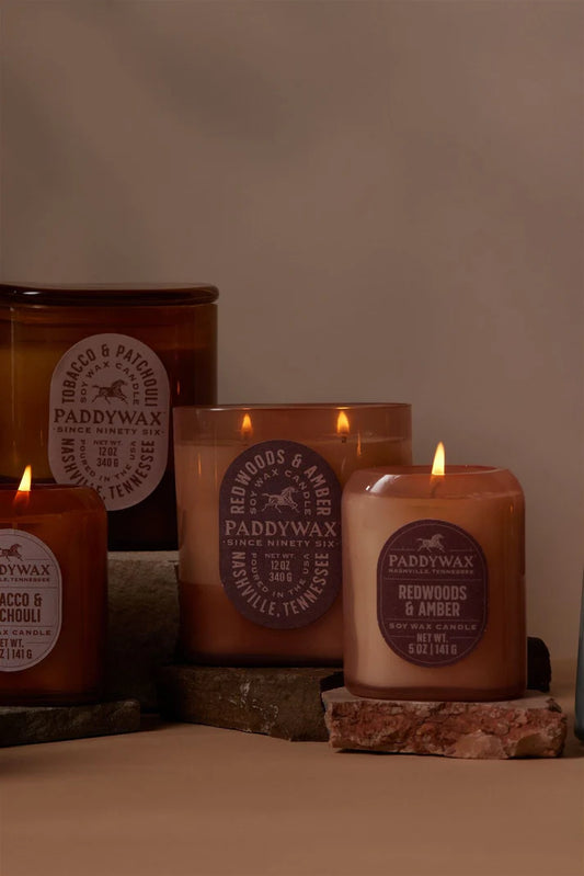 Glass candle 5 oz - redwoods & amber | Paddywax - de inKijk
