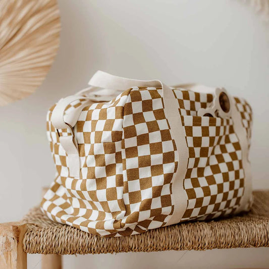 Bowling bag - Raphael - Checks Caramel | Rose in April - de inKijk