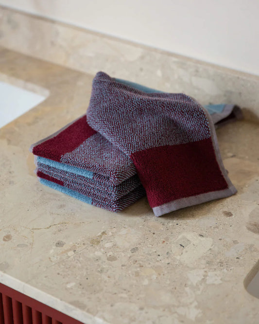 Gastendoekjes set - Lex Pott collectie - sky blue/bordeaux | SUITE702