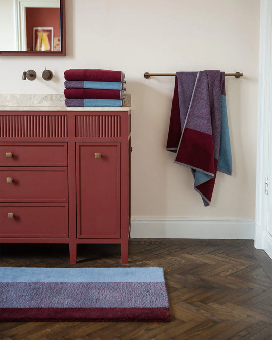 Handdoeken set - Lex Pott collectie - sky blue/bordeaux | SUITE702