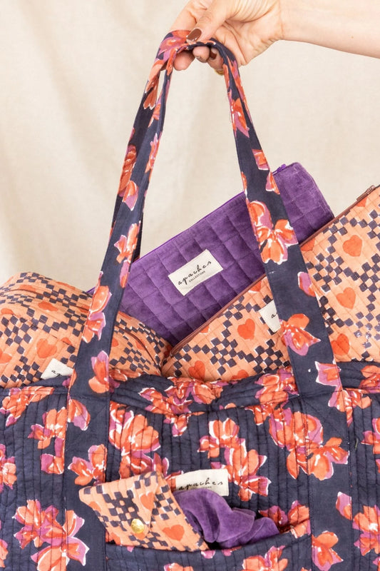 Small Pochette Sana - Velours Lisse Mauve | Apaches