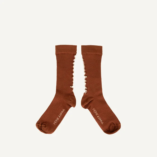 Socks - ruffled - carnelian | Monk & Anna - de inKijk