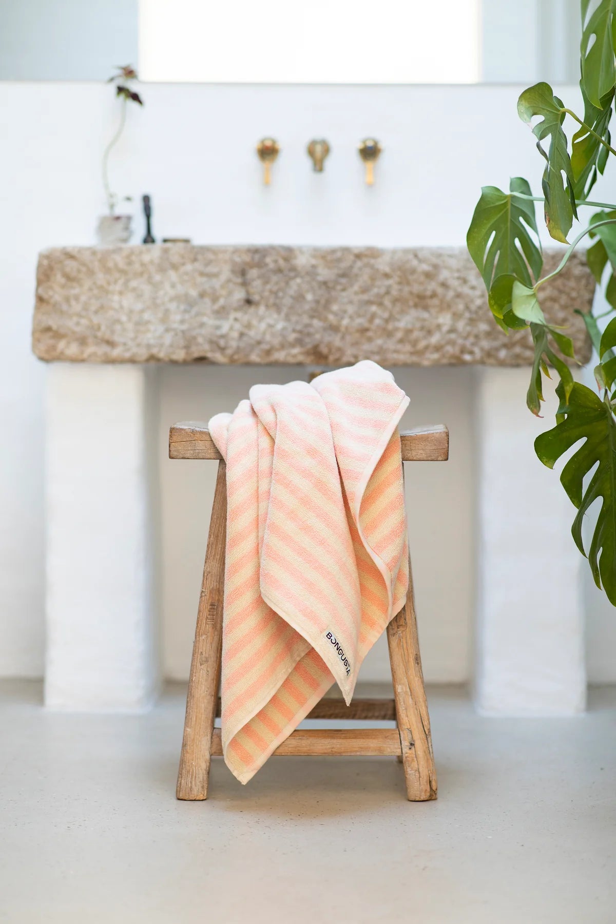 Naram bath towel - tropical & creme | Bongusta - de inKijk
