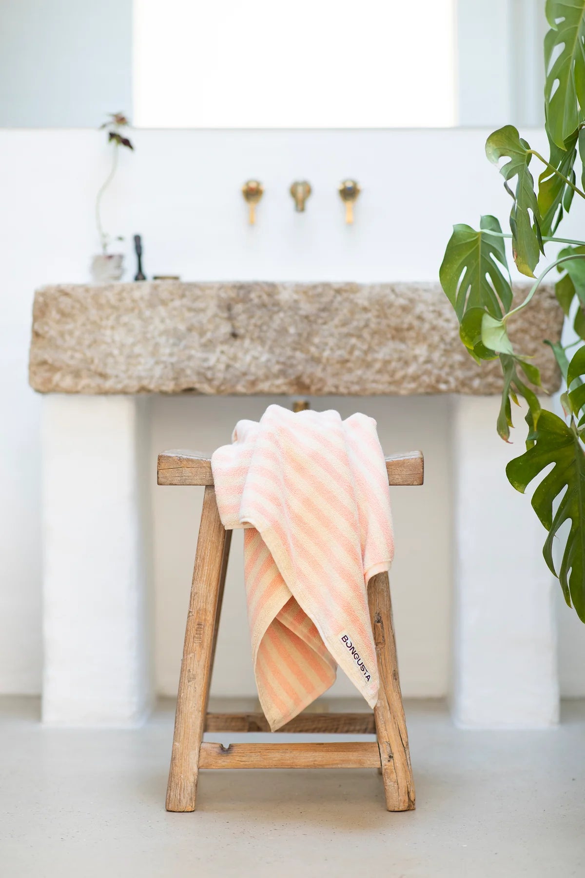 Naram bath towel - tropical & creme | Bongusta - de inKijk
