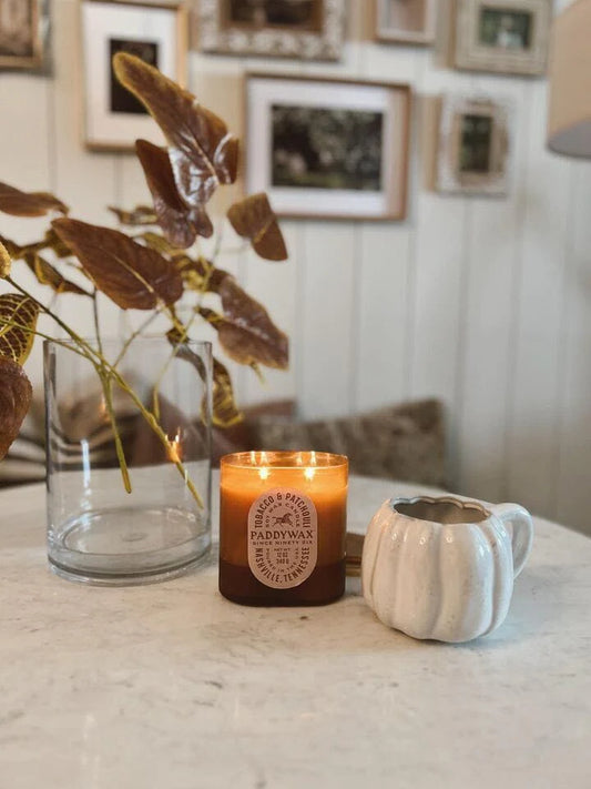 Glass candle 12 oz - tobacco & patchouli | Paddywax - de inKijk