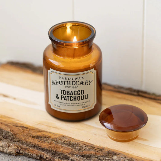 Apothecary candle 8 oz - tobacco & patchouli | Paddywax - de inKijk