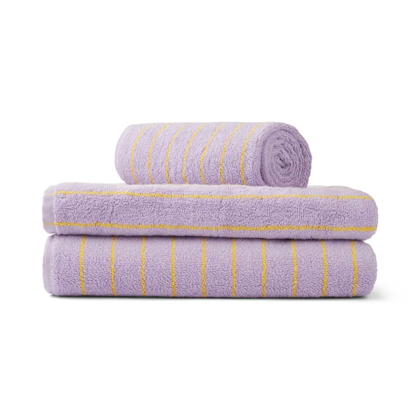 Naram bath towel - lilac & neon yellow | Bongusta - de inKijk