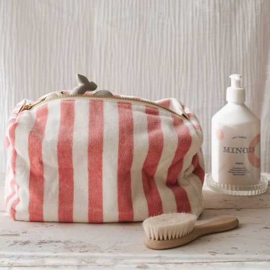 Wash bag - Vic - Strawberry Stripes - Terry | Rose in April