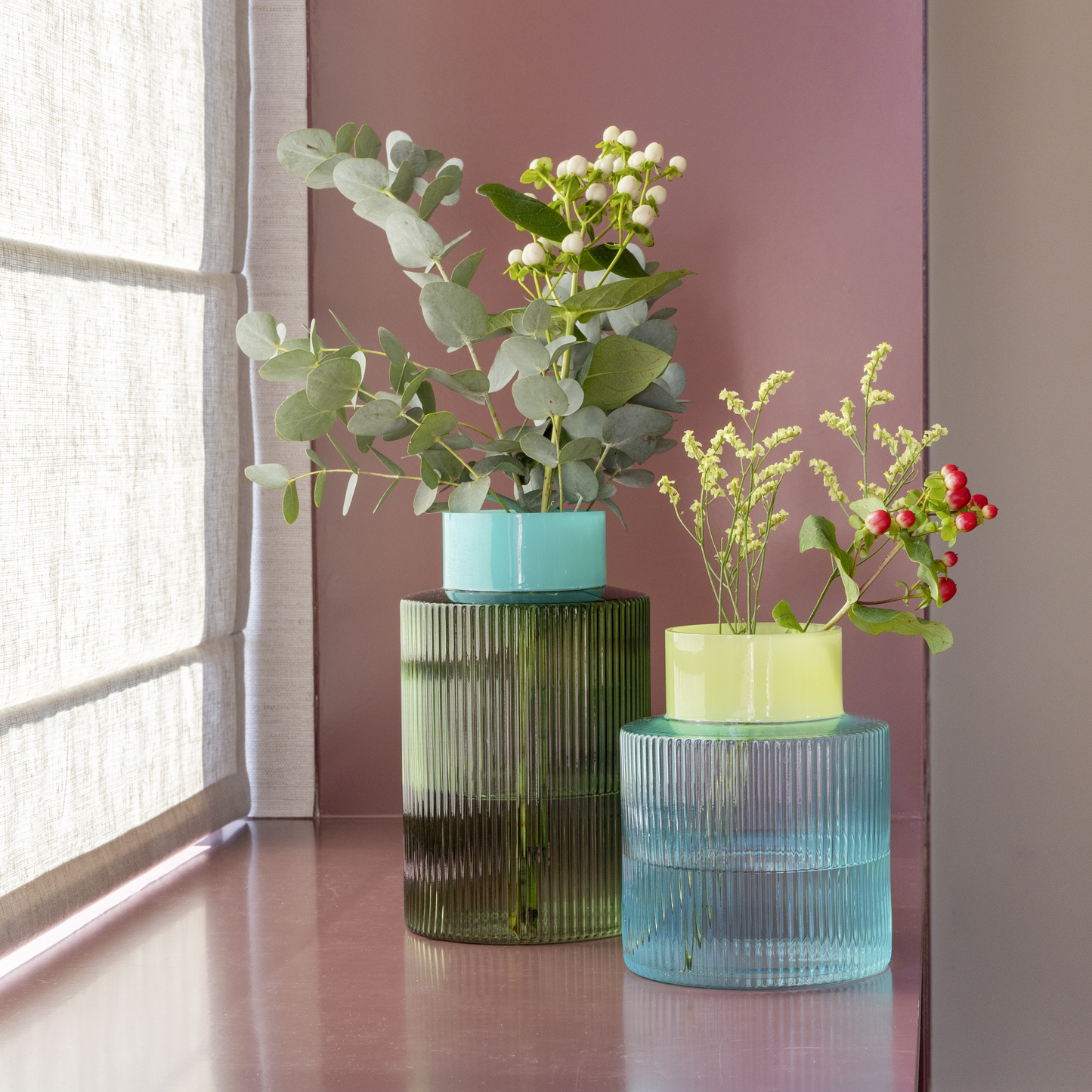 Glass vase groove - large - green | Remember - de inKijk